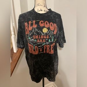 Preston & James Shirt Concert Tee Wild and Free 1X Oversized Fit